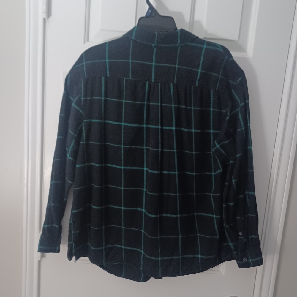 Ava & Viv Plaid Flannel Button Down Sz 0X $10/4.99 Shipping - Picture 3 of 4